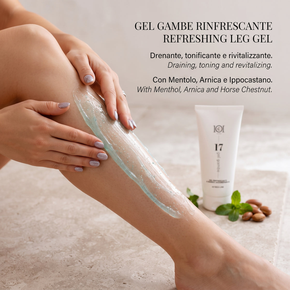 101 Cosmetica Fast-Absorbing Refreshing Leg Gel for Light and Revitalised Legs Made in Italy – Hi-Tech Line 200 ml