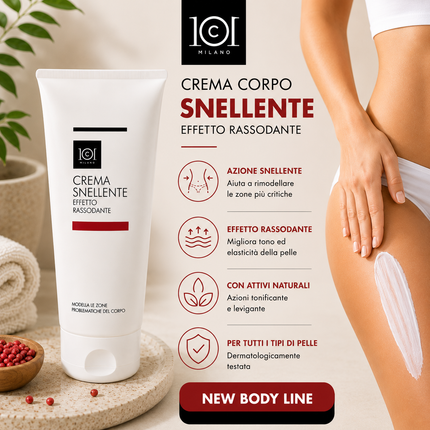 101 Cosmetica Slimming Firming Body Cream Made in Italy New Body Line 200 ml
