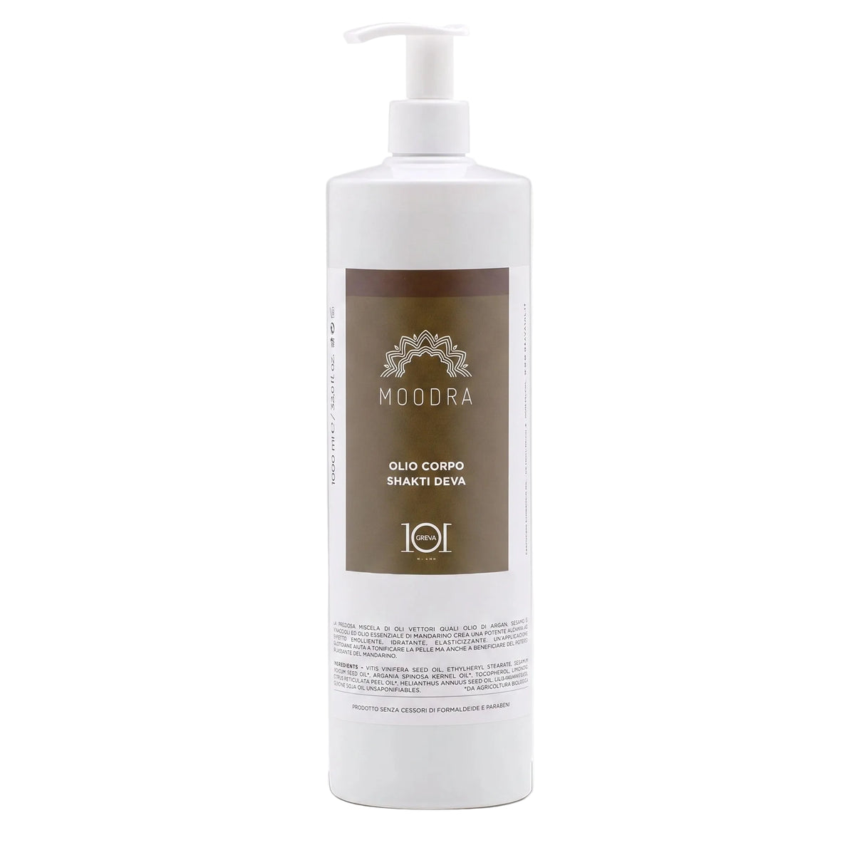 101 Cosmetica Moodra Shakti Deva Active Body Oil Elasticizing and Moisturizing Treatment Made in Italy - Moodra Line 1000 ml