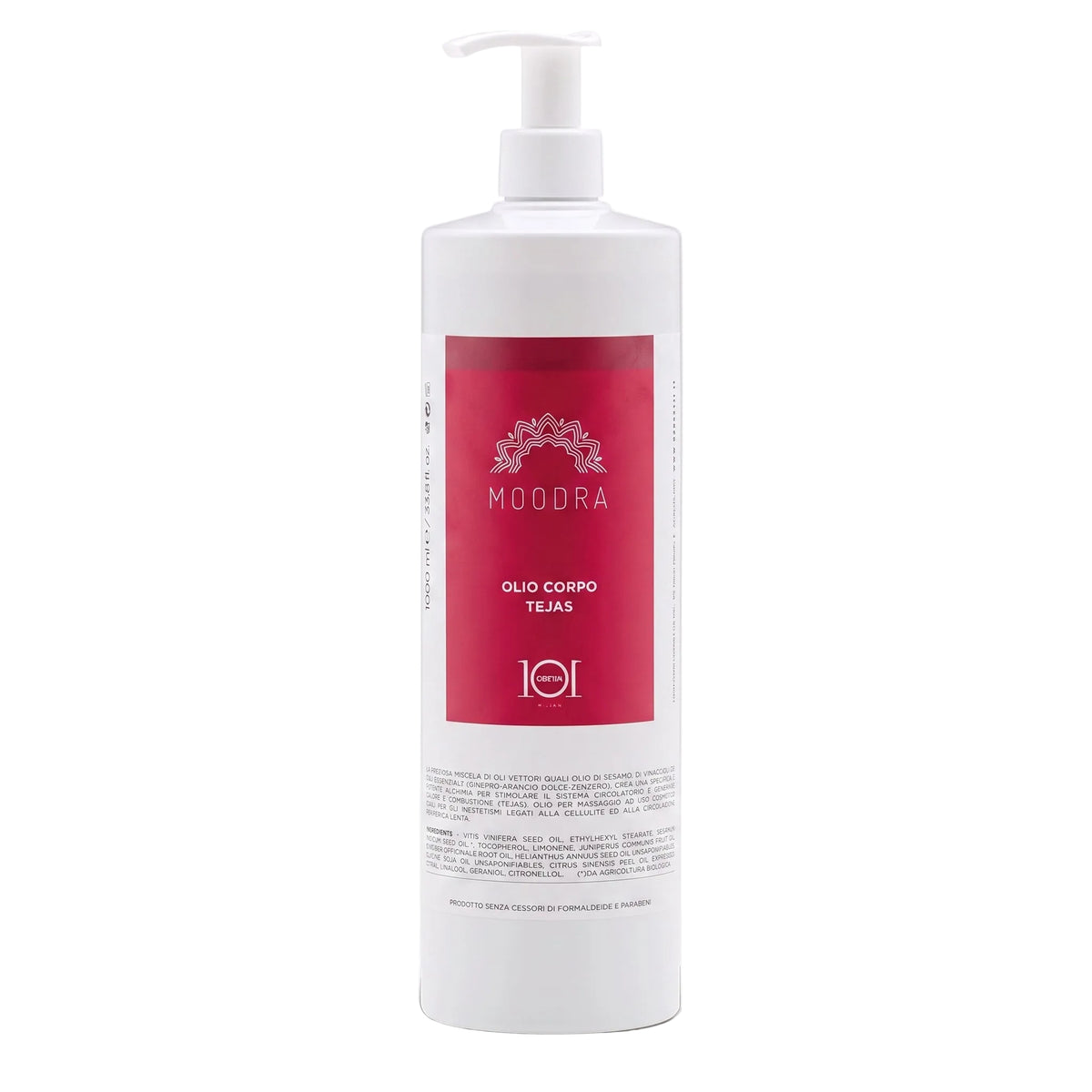 101 Cosmetica Moodra Tejas Active Body Oil Cellulite and Adiposity Massage Treatment Made in Italy - Moodra Line 1000 ml