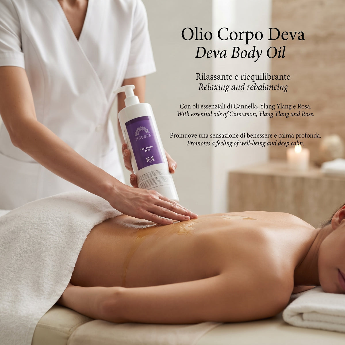 101 Cosmetica Moodra Deva Active Body Oil Relaxing and Calming Massage Treatment Made in Italy - Moodra Line 1000 ml