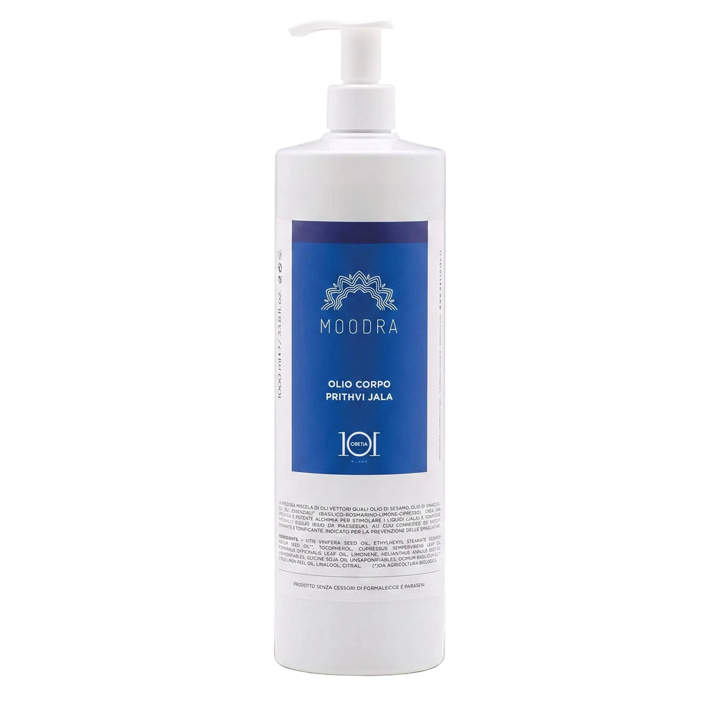 101 Cosmetica Moodra Prithvi Jala Active Body Oil Draining and Toning Massage Treatment Made in Italy - Moodra Line 1000 ml