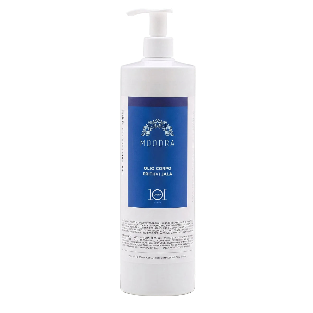 101 Cosmetica Moodra Prithvi Jala Active Body Oil Draining and Toning Massage Treatment Made in Italy - Moodra Line 1000 ml