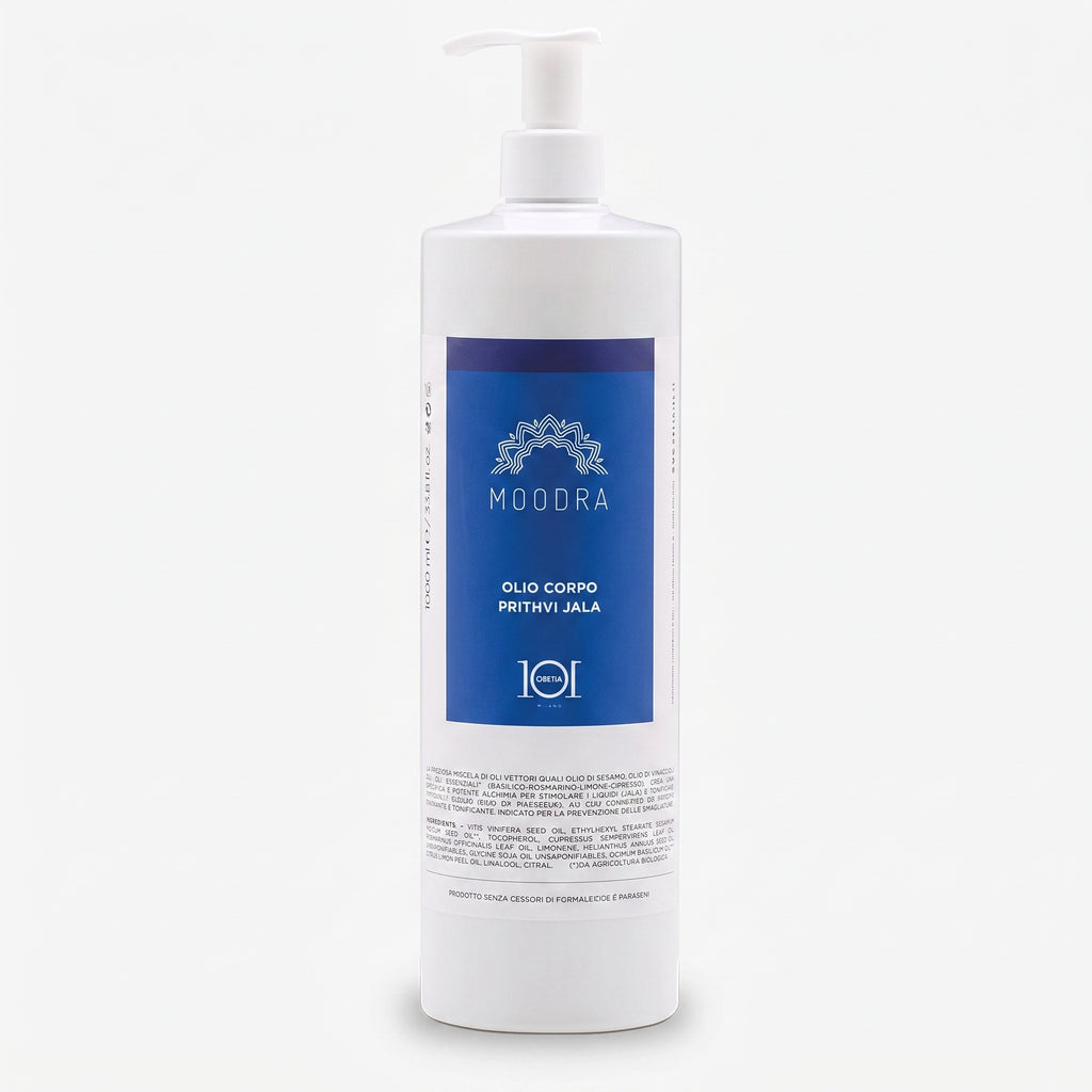 101 Cosmetica Moodra Prithvi Jala Active Body Oil Draining and Toning Massage Treatment Made in Italy - Moodra Line 1000 ml