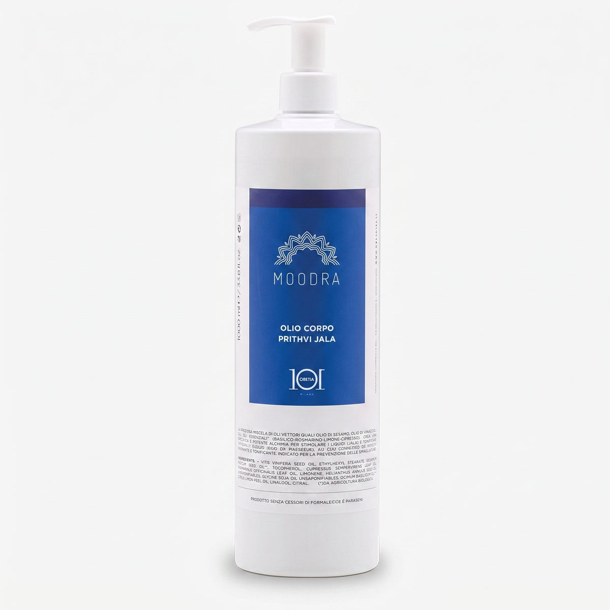 101 Cosmetica Moodra Prithvi Jala Active Body Oil Draining and Toning Massage Treatment Made in Italy - Moodra Line 1000 ml