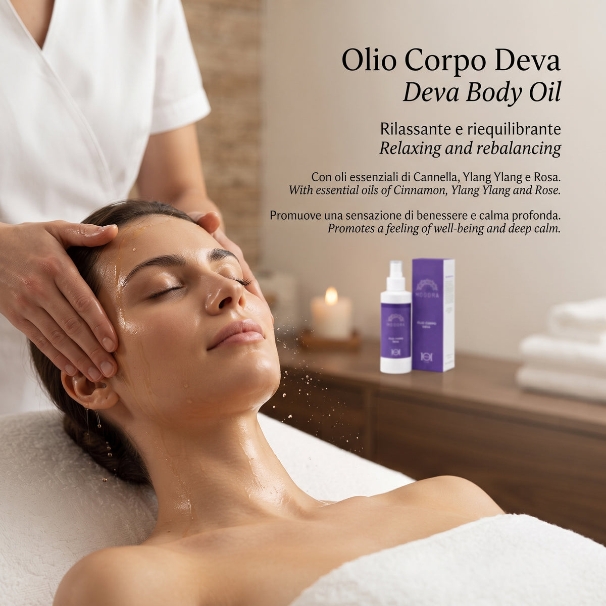 101 Cosmetica Moodra Deva Body Oil Relaxing and Calming Massage Treatment Made in Italy - Moodra Line 150 ml