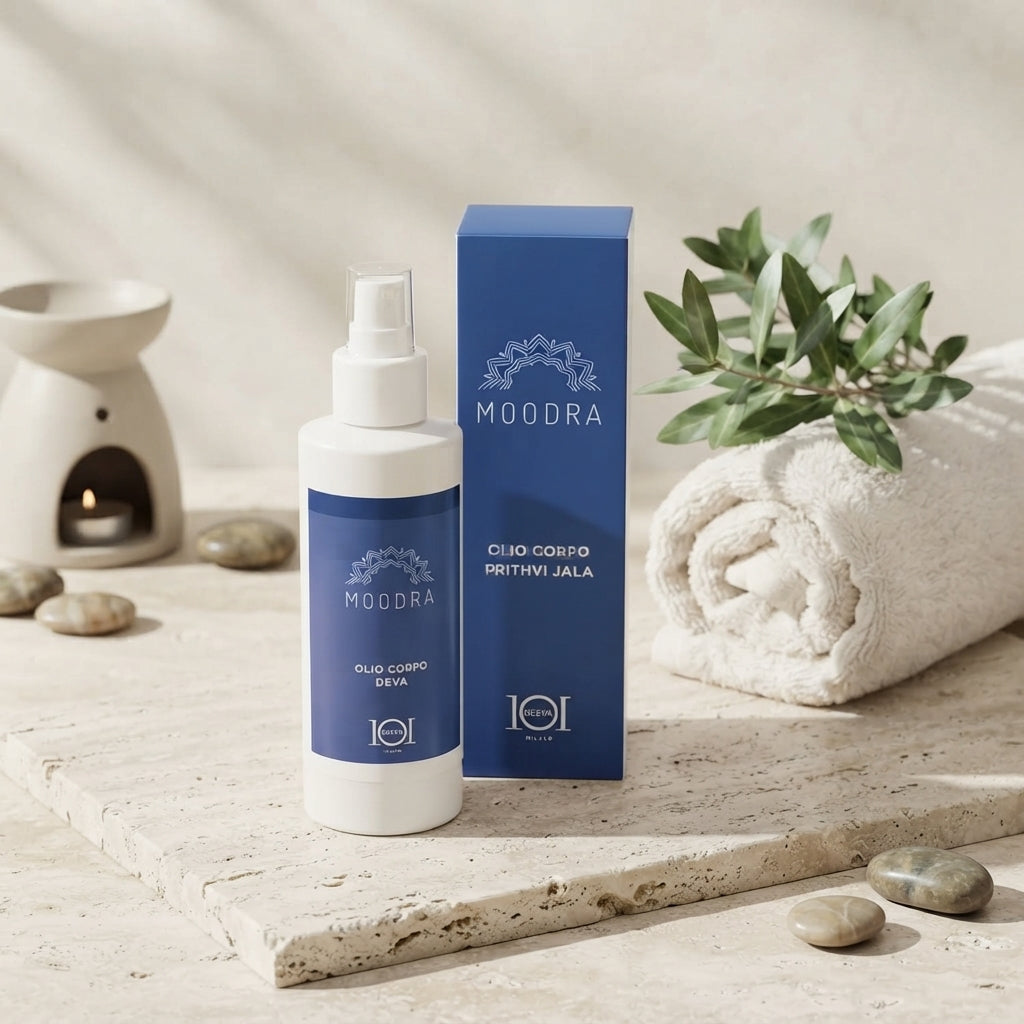 101 Cosmetica Moodra Prithvi Jala Body Oil Draining and Toning Massage Treatment Made in Italy - Moodra Line 150 ml