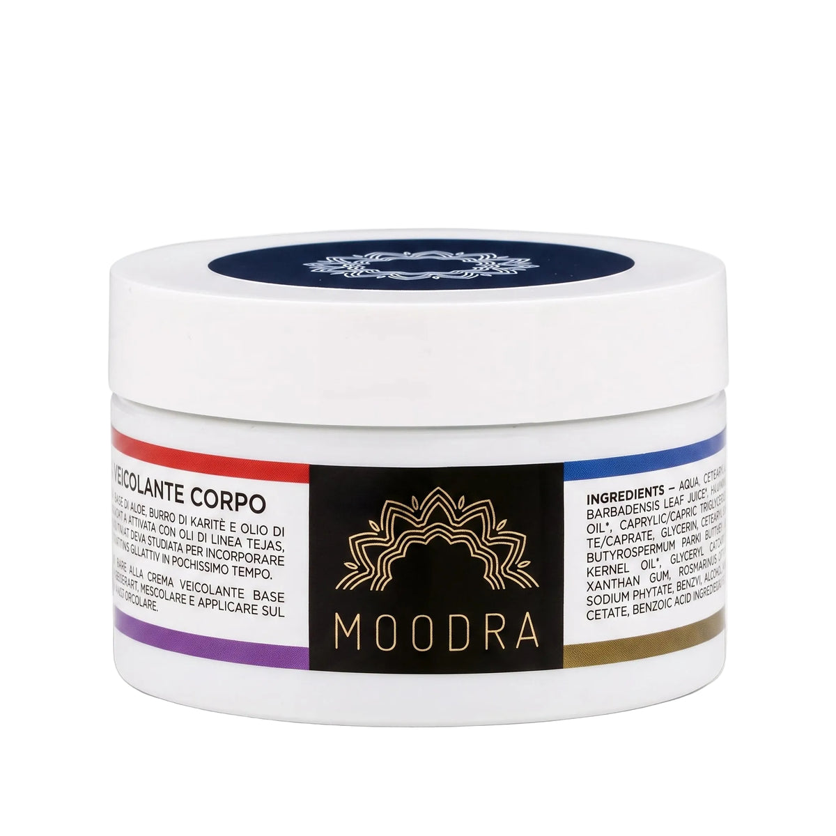 101 Cosmetica Moodra Body Carrier Cream Nourishing and Moisturizing Treatment Made in Italy - Moodra Line 200 ml