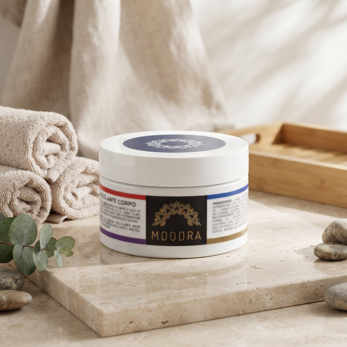 101 Cosmetica Moodra Body Carrier Cream Nourishing and Moisturizing Treatment Made in Italy - Moodra Line 200 ml