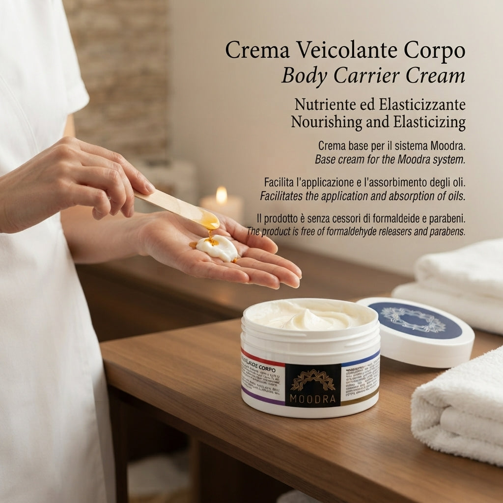 101 Cosmetica Moodra Körper-Basiscreme, nährende und feuchtigkeitsspendende Behandlung Made in Italy – Moodra-Linie 200 ml
