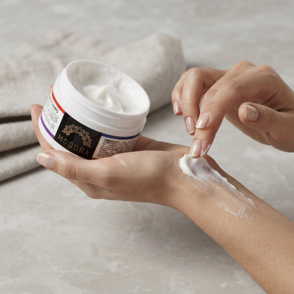 101 Cosmetica Moodra Körper-Basiscreme, nährende und feuchtigkeitsspendende Behandlung Made in Italy – Moodra-Linie 200 ml