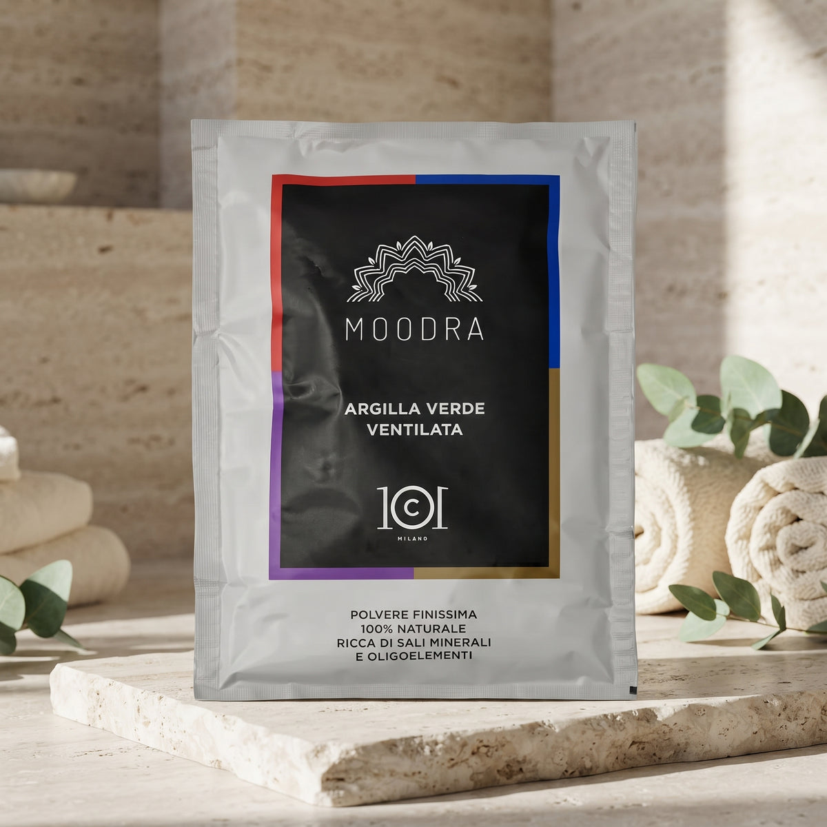 101 Cosmetica Moodra Ventilated Green Clay Draining and Toning Body Treatment Made in Italy - Moodra Line 150 g