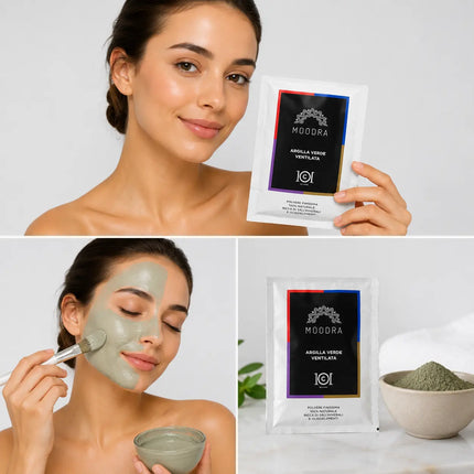 101 Moodra Argilla Verde Ventilata Trattamento Detox Corpo 150g – Made in Italy