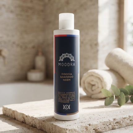 101 Cosmetica Moodra Neem Shower Shampoo for Body and Hair Made in Italy - Moodra Line 250 ml