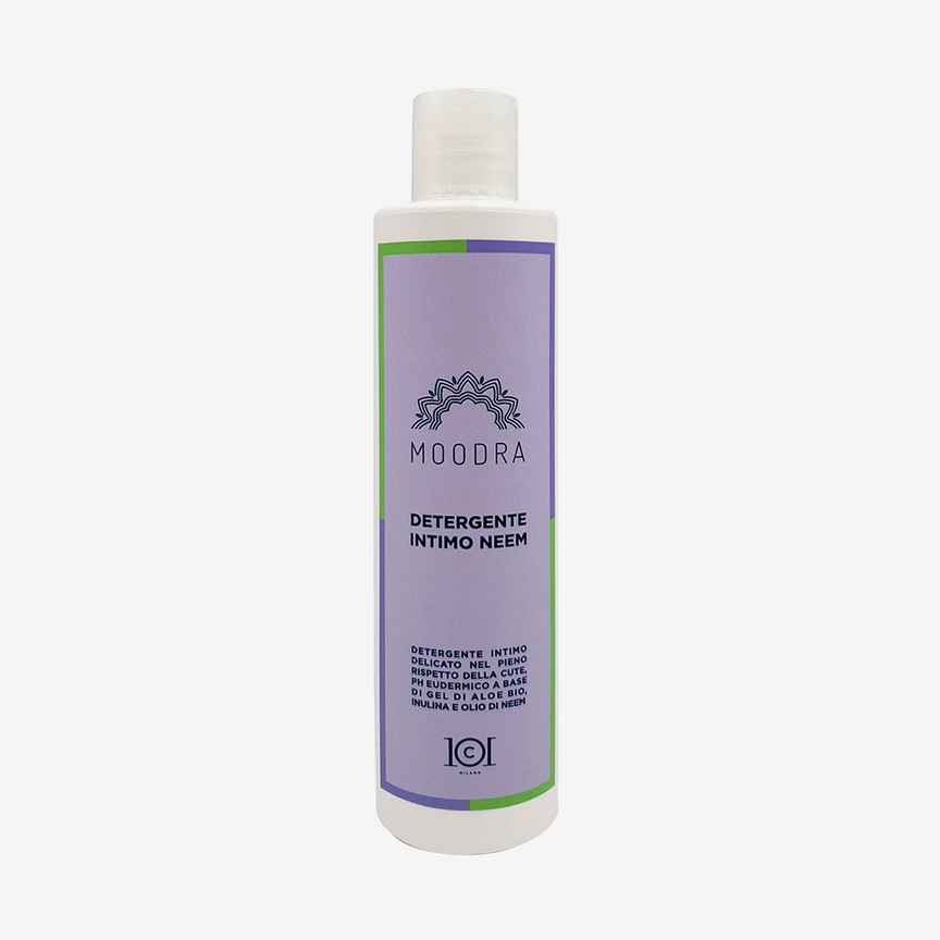 101 Cosmetica Moodra Neem Intimate Cleanser Gentle Cleansing Care Made in Italy - Moodra Line 250 ml