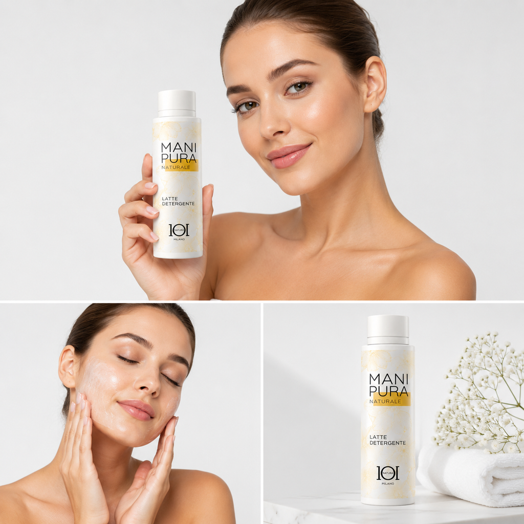 101 Cosmetica Manipura Natural Cleansing Milk Makeup Remover for All Skin Types Made in Italy - Manipura Line 150 ml
