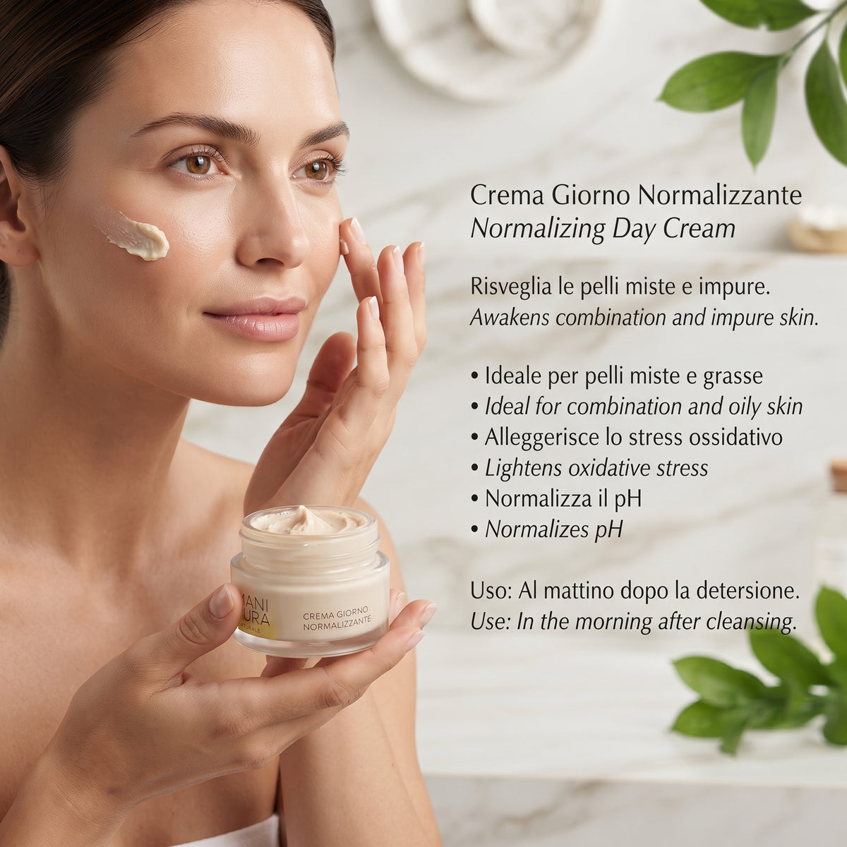101 Cosmetica Manipura Normalizing Day Cream for Combination and Oily Skin Made in Italy - Manipura Line 50 ml