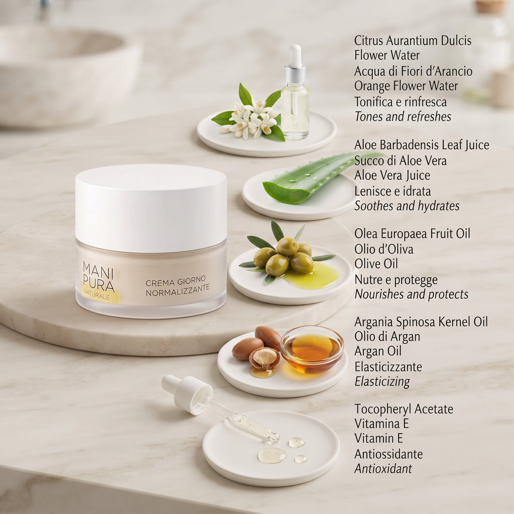 101 Cosmetica Manipura Normalizing Day Cream for Combination and Oily Skin Made in Italy - Manipura Line 50 ml