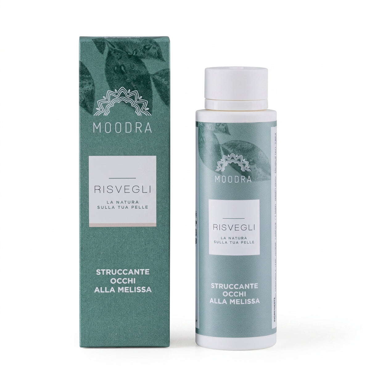 101 Cosmetica Lemon Balm Eye Makeup Remover for Eye and Face Cleansing Made in Italy Moodra Risvegli Line 150 ml