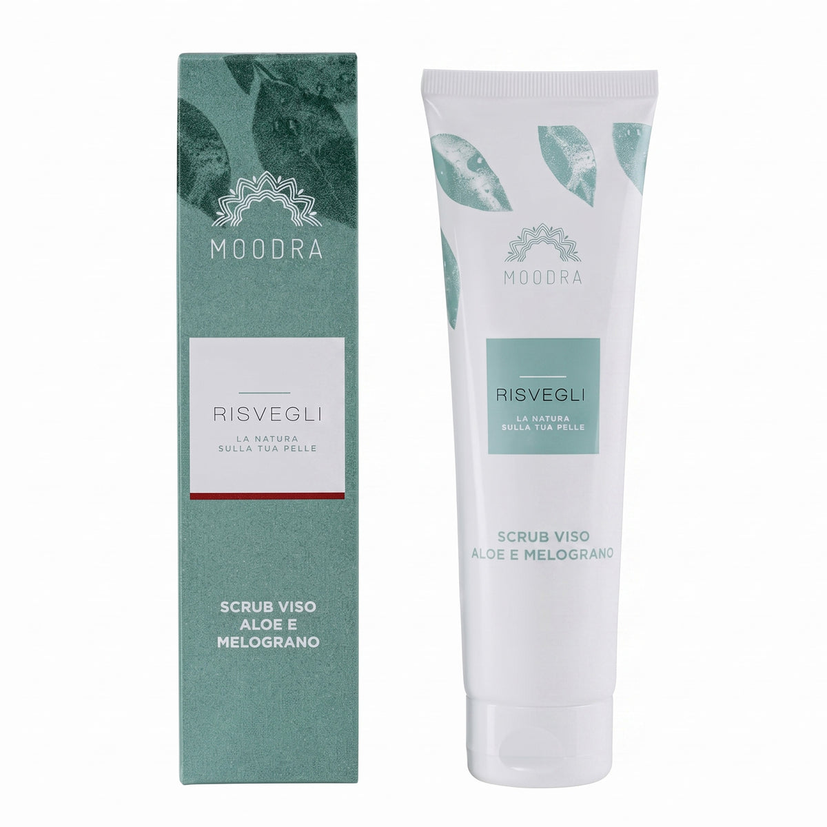 101 Cosmetica Aloe and Pomegranate Exfoliating Face Scrub Made in Italy Moodra Risvegli Line 150 ml