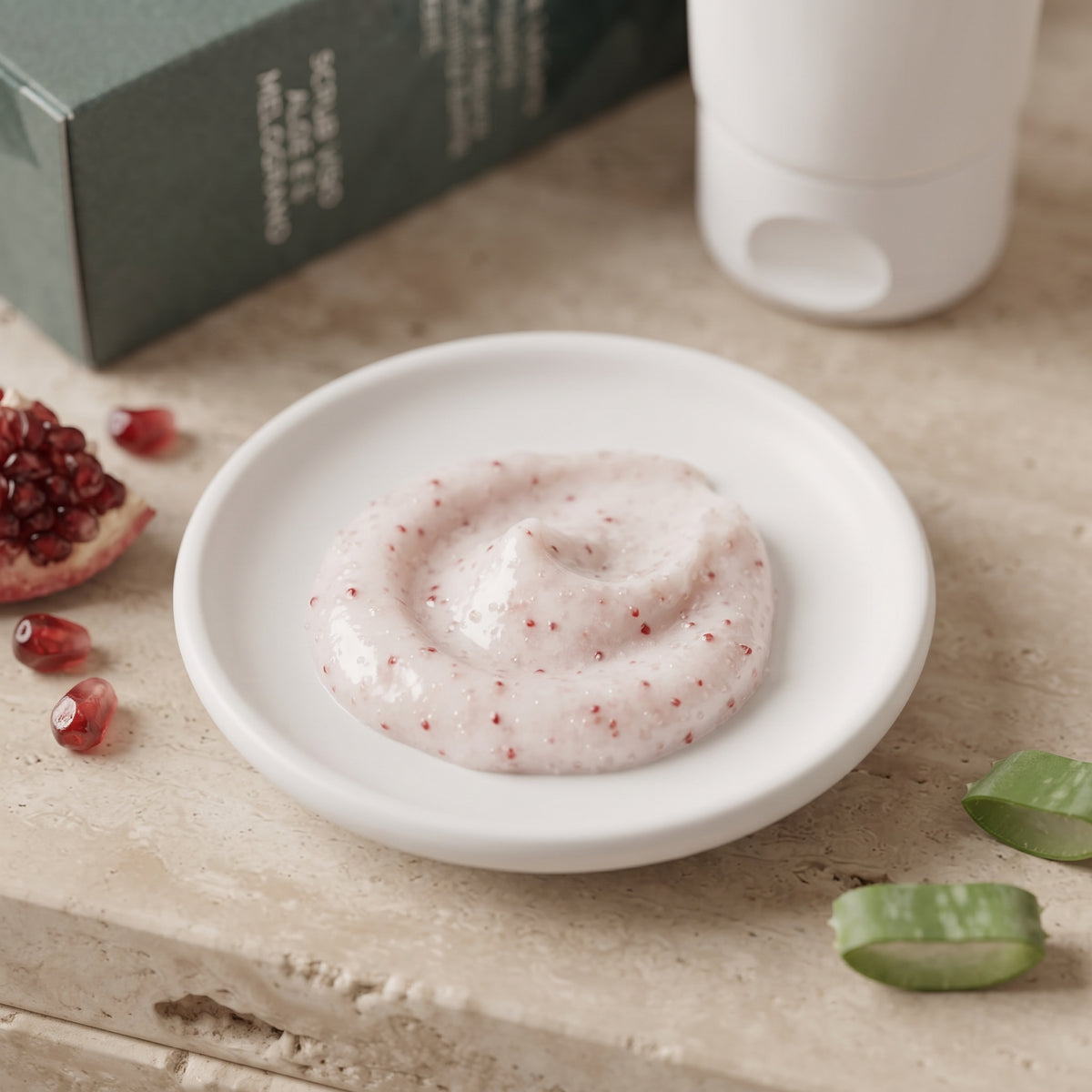 101 Cosmetica Aloe and Pomegranate Exfoliating Face Scrub Made in Italy Moodra Risvegli Line 150 ml