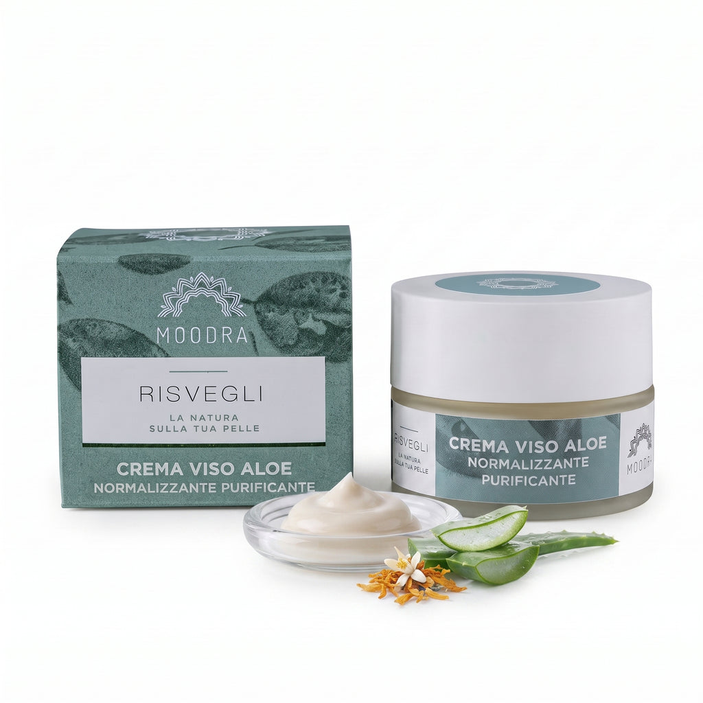 101 Cosmetica Aloe Normalizing Purifying Face Cream Made in Italy Moodra Risvegli Line 50 ml
