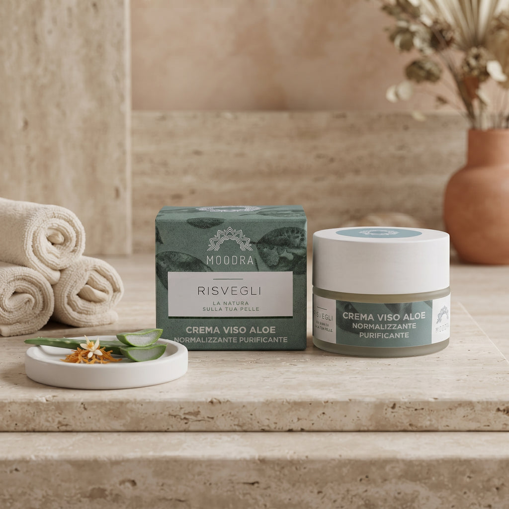 101 Cosmetica Aloe Normalizing Purifying Face Cream Made in Italy Moodra Risvegli Line 50 ml