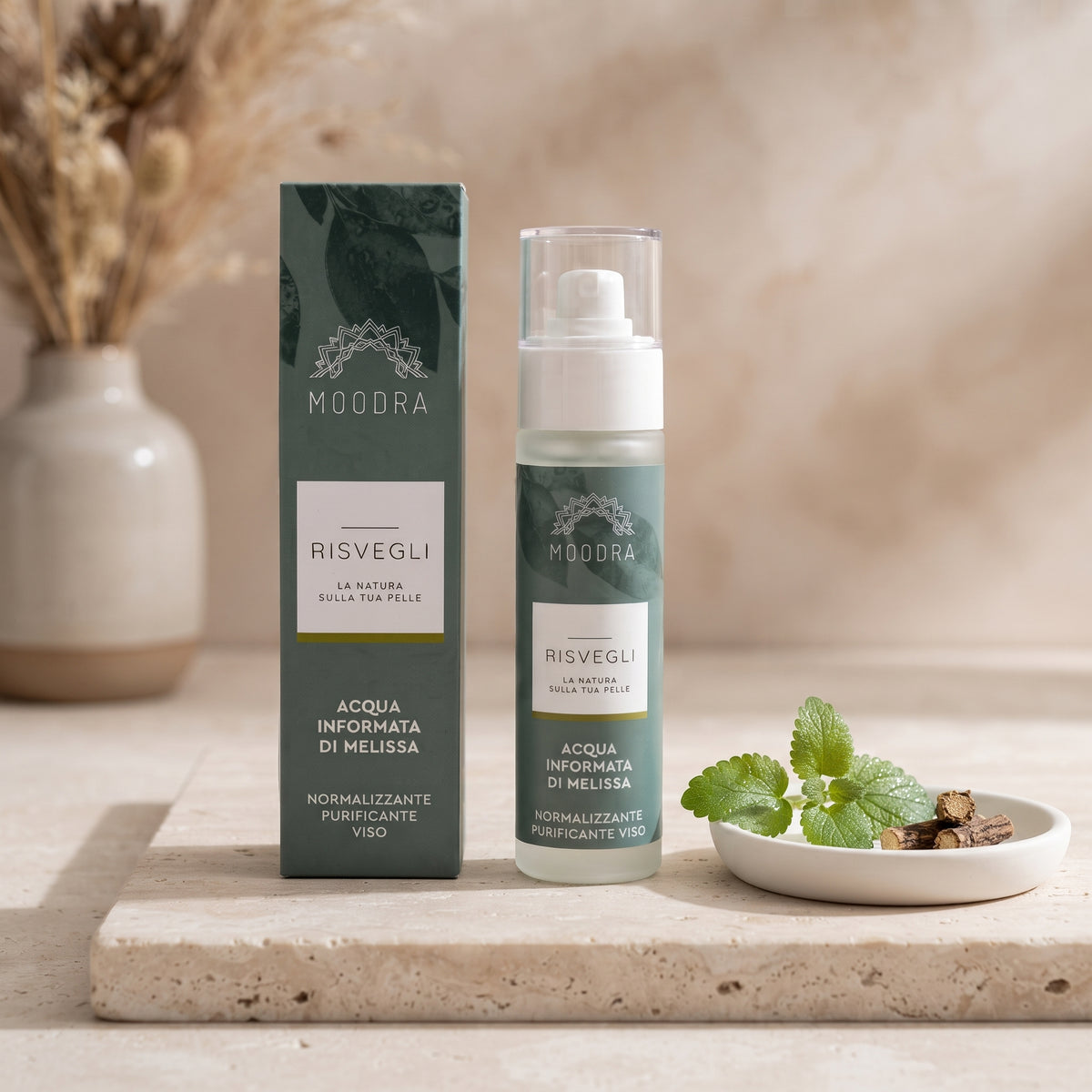 101 Cosmetica Lemon Balm Normalizing Purifying Face Mist Made in Italy Moodra Risvegli Line 50 ml