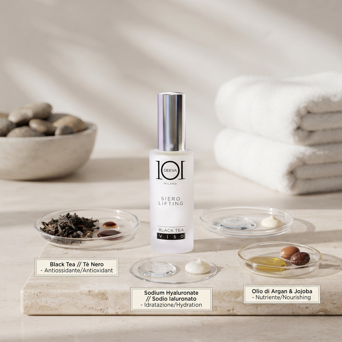 101 Cosmetica Lifting Face Serum Black Tea Firming Anti Age Made in Italy 30 ml