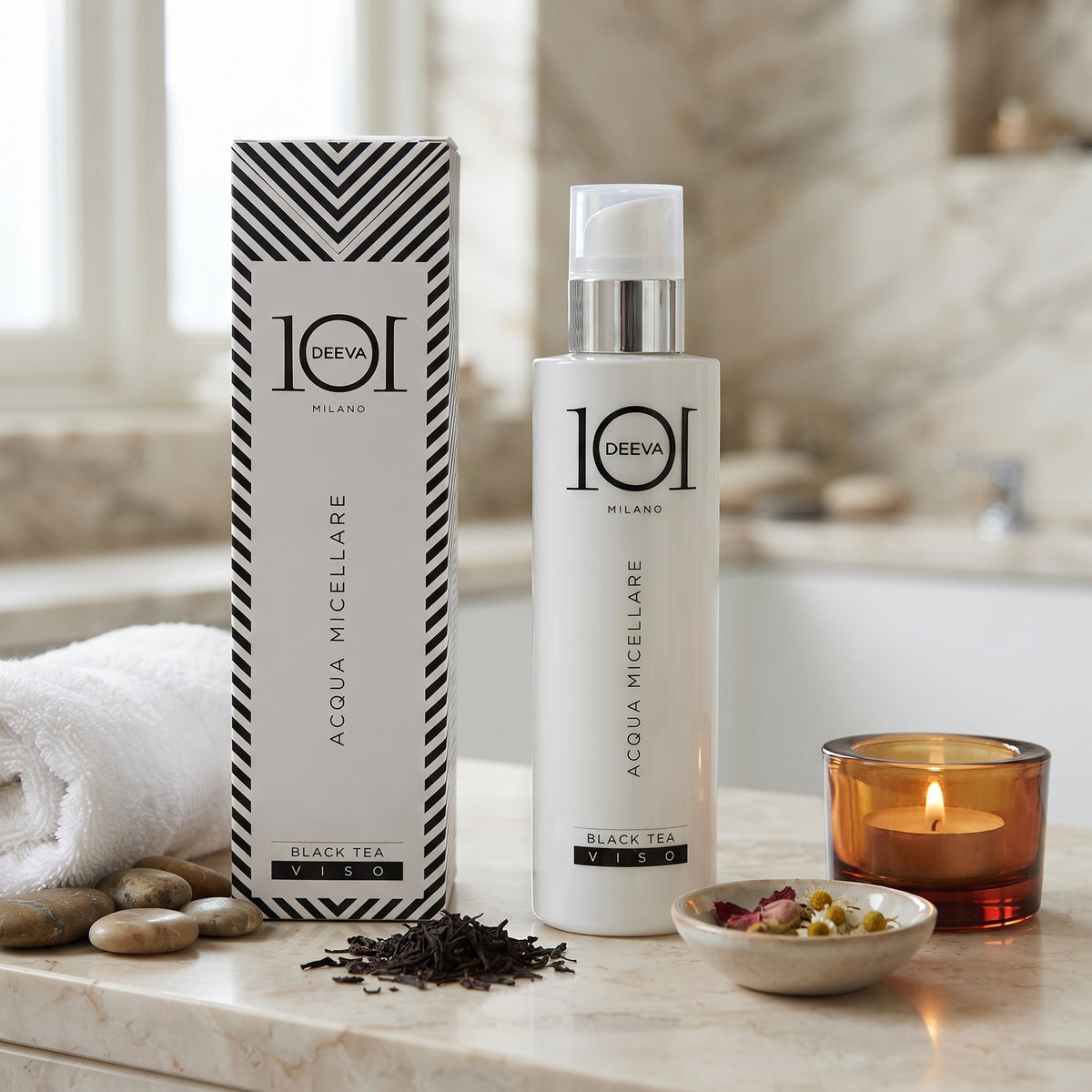 101 Cosmetica Micellar Water Black Tea Face Cleanser 250 ml Made in Italy