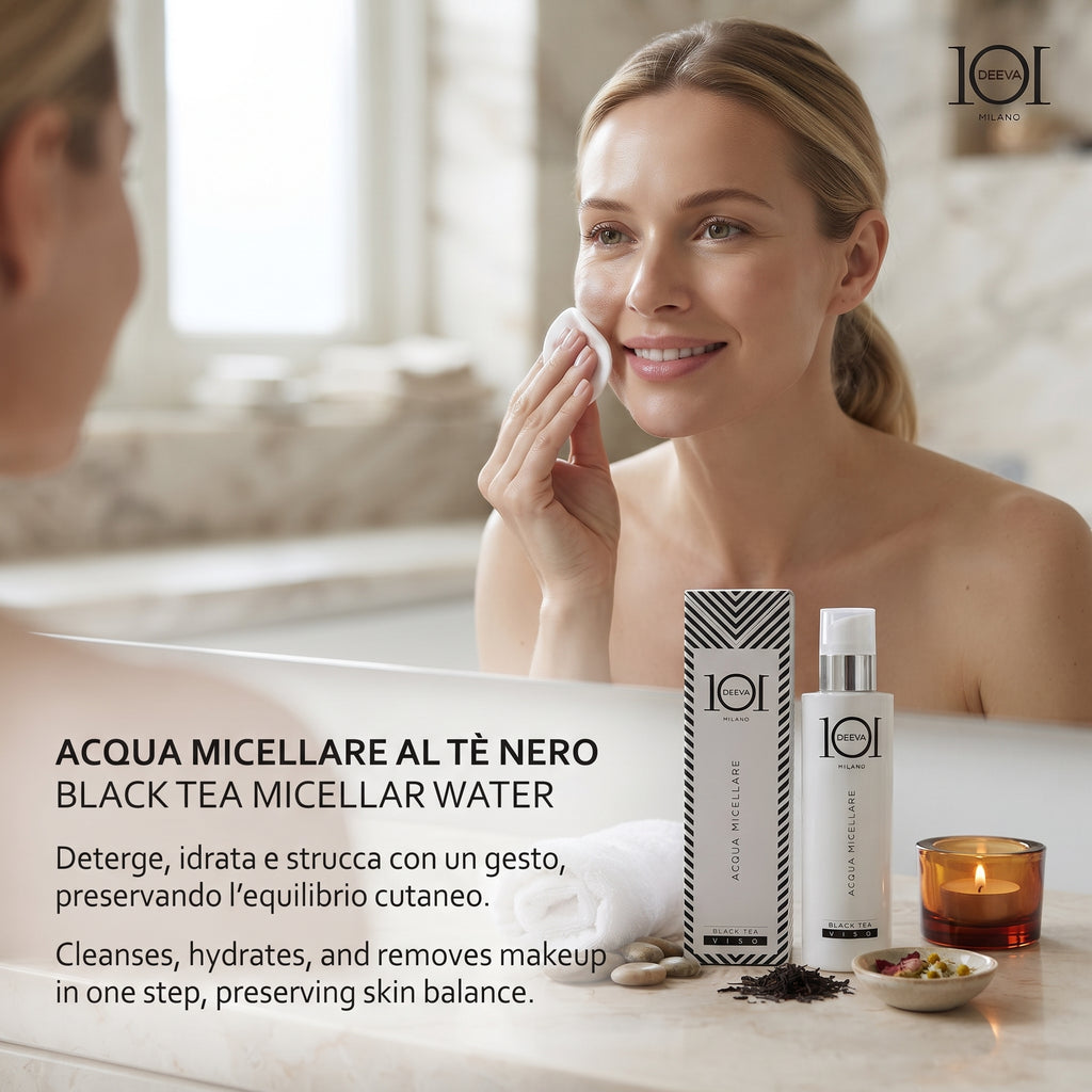 101 Cosmetica Mizellenwasser mit schwarzem Tee, Gesichtsreiniger 250 ml Made in Italy