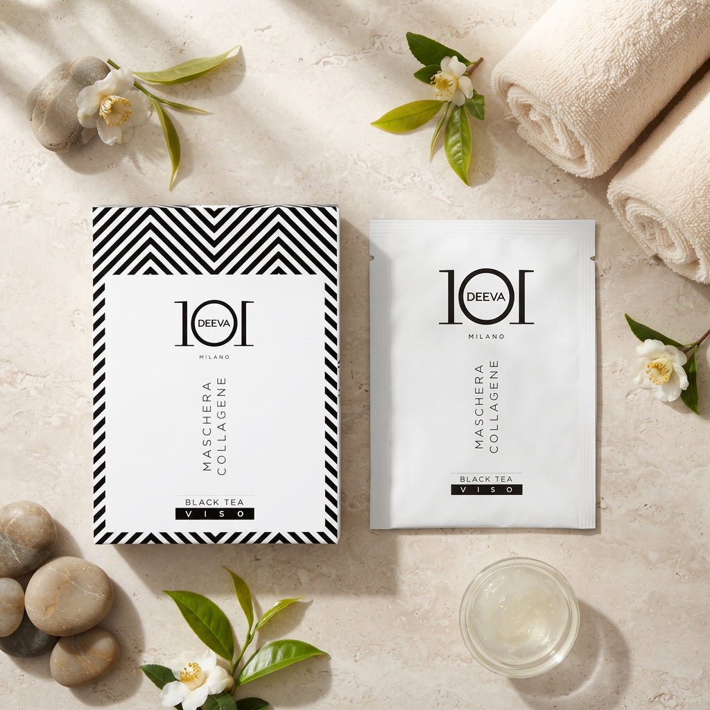 101 Cosmetica Collagen Face Mask Black Tea Firming Anti Age Made in Italy 5 x 15 ml