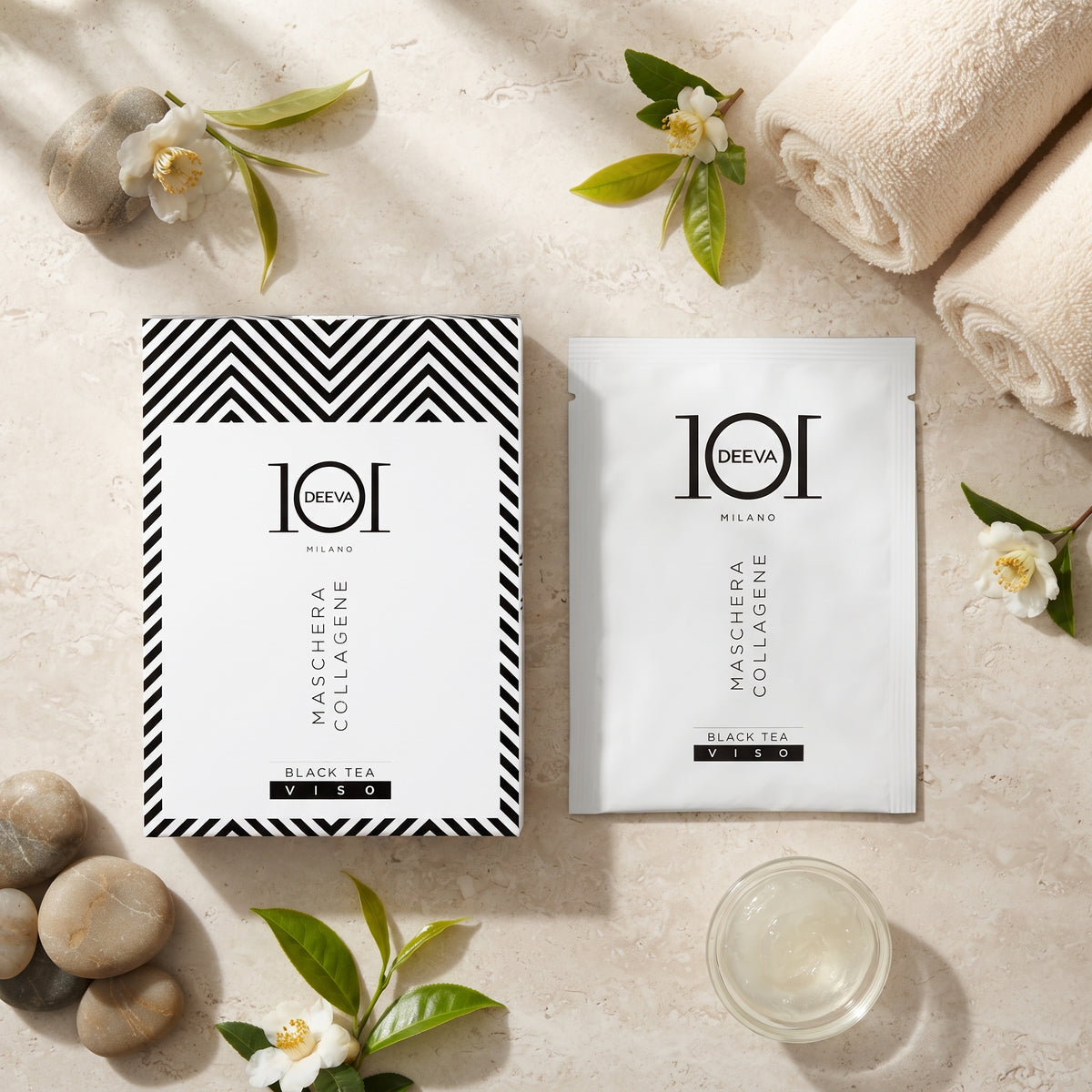 101 Cosmetica Collagen Face Mask Black Tea Firming Anti Age Made in Italy 5 x 15 ml