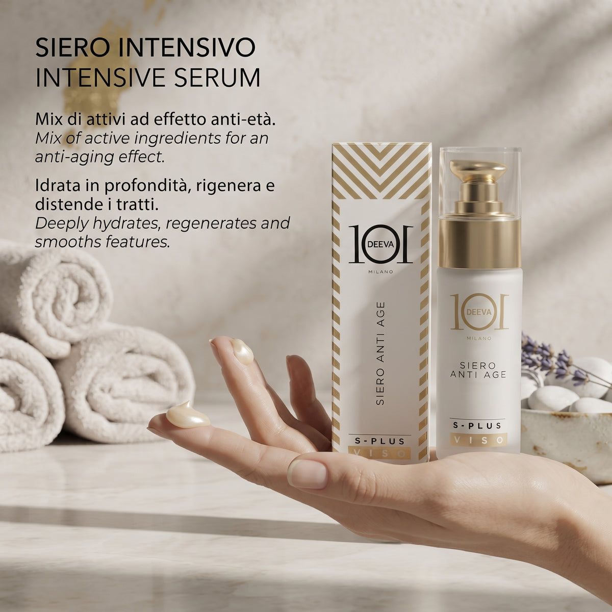 101 Cosmetica S Plus Anti-Age Face Serum with Hyaluronic Acid Made in Italy 30 ml