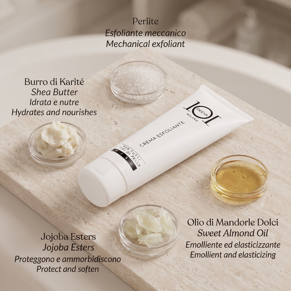 101 Cosmetica Gentle Exfoliating Face Cream Made in Italy Face Cleansing Line 150 ml