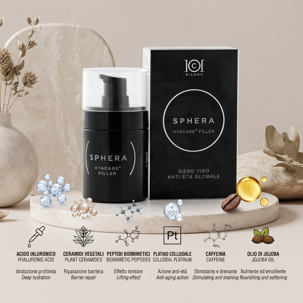 101 Cosmetica Sphera Hyacare Filler Global Anti-Age Face Serum Made in Italy 30 ml