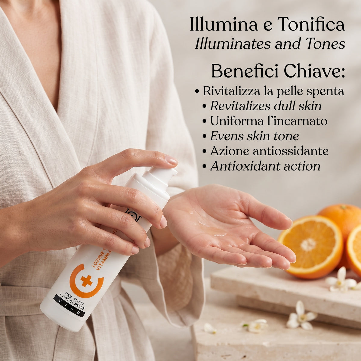 101 Cosmetica Vitamin C Plus Toning Face Lotion with Microencapsulated Vitamin C Made in Italy 250 ml
