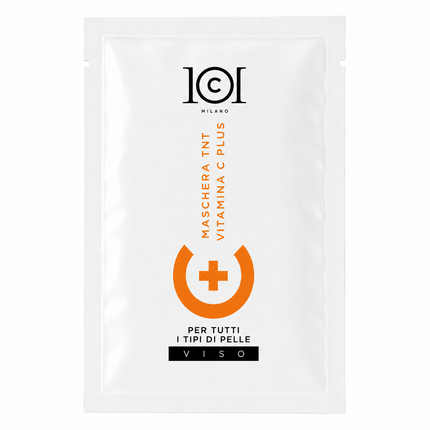 101 Cosmetica Vitamin C Plus TNT Sheet Face Mask Brightening and Hydrating Made in Italy Single Dose 25 ml