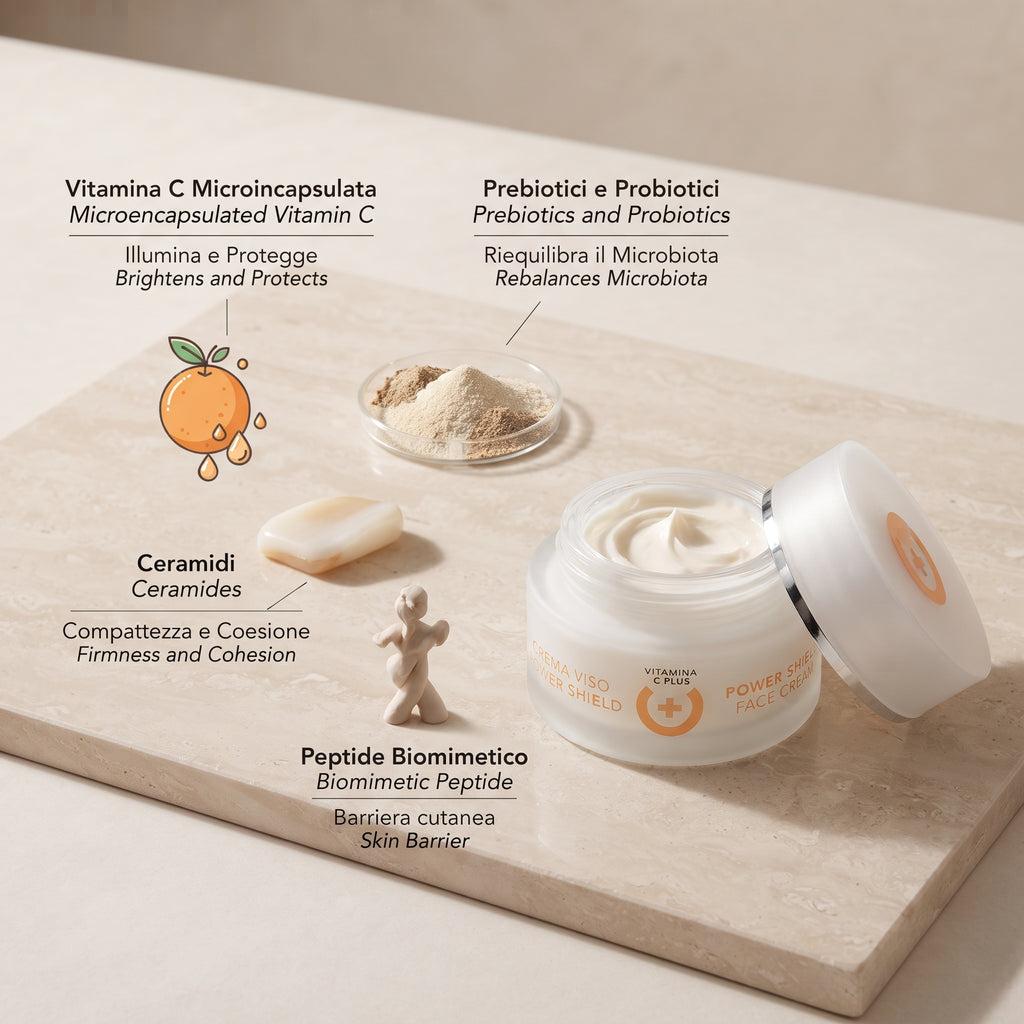 101 Cosmetica Vitamin C Plus Power Shield Face Cream with Microencapsulated Vitamin C Made in Italy 50 ml