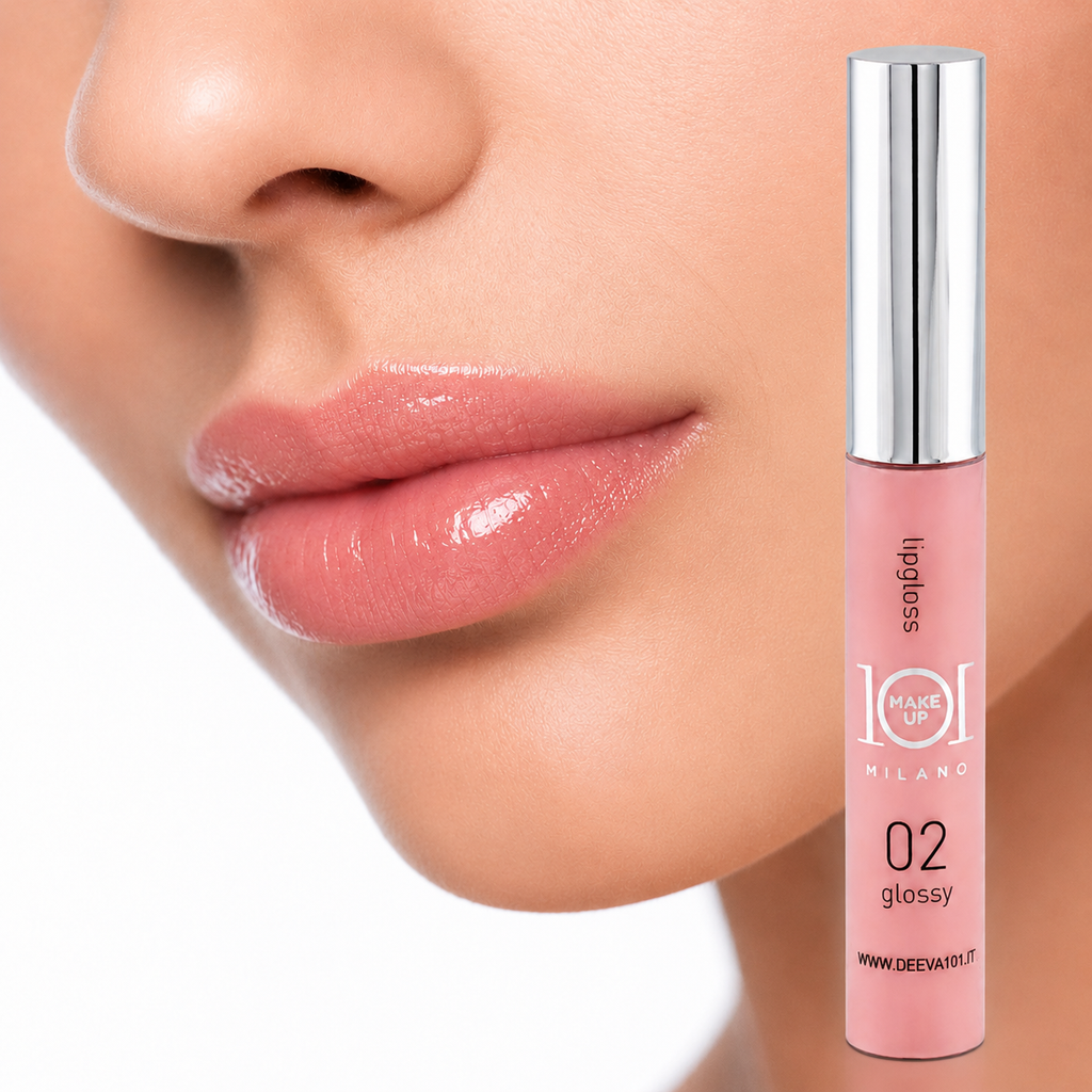 101 Cosmetica 101MakeUp Hydrating Volumizing Waterproof Lip Gloss Glossy 02 or Natural 03 Made in Italy 8 ml