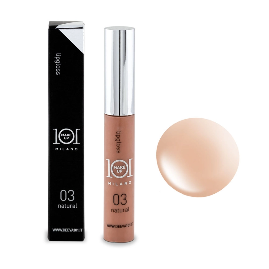 101 Cosmetica 101MakeUp Hydrating Volumizing Waterproof Lip Gloss Glossy 02 or Natural 03 Made in Italy 8 ml