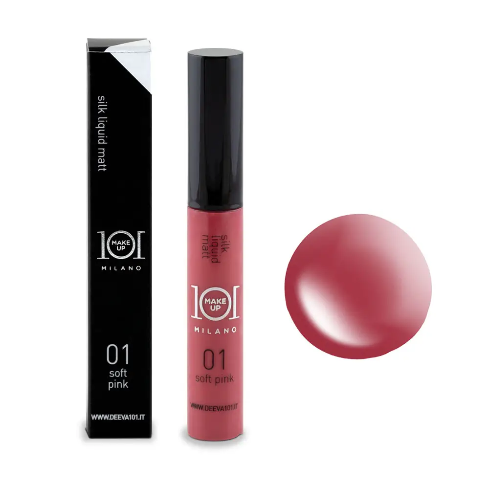 101 Cosmetica 101MakeUp Velvet Liquid Matte Lipstick 12 Hour Long Lasting Soft Pink Mauve or Brilliant Pink Made in Italy 8 ml