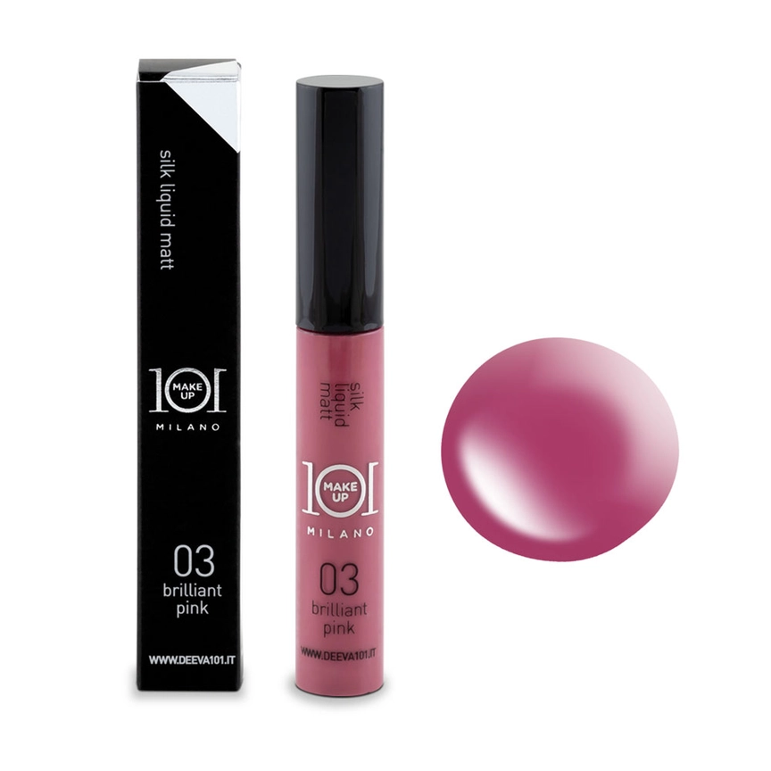101 Cosmetica 101MakeUp Velvet Liquid Matte Lipstick 12 Hour Long Lasting Soft Pink Mauve or Brilliant Pink Made in Italy 8 ml