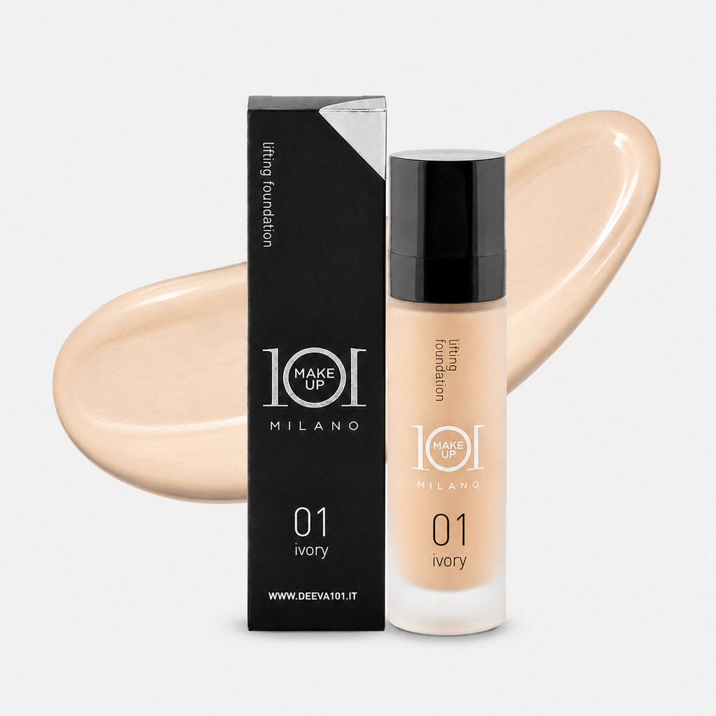101 Cosmetica 101MakeUp Lifting Foundation Creamy Texture Ivory Nude Soft Beige or Natural Camel Made in Italy 30 ml
