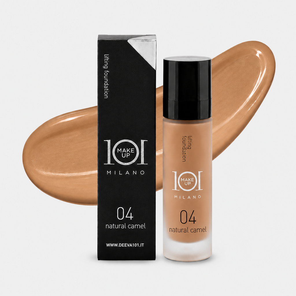101 Cosmetica 101MakeUp Lifting Foundation Creamy Texture Ivory Nude Soft Beige or Natural Camel Made in Italy 30 ml