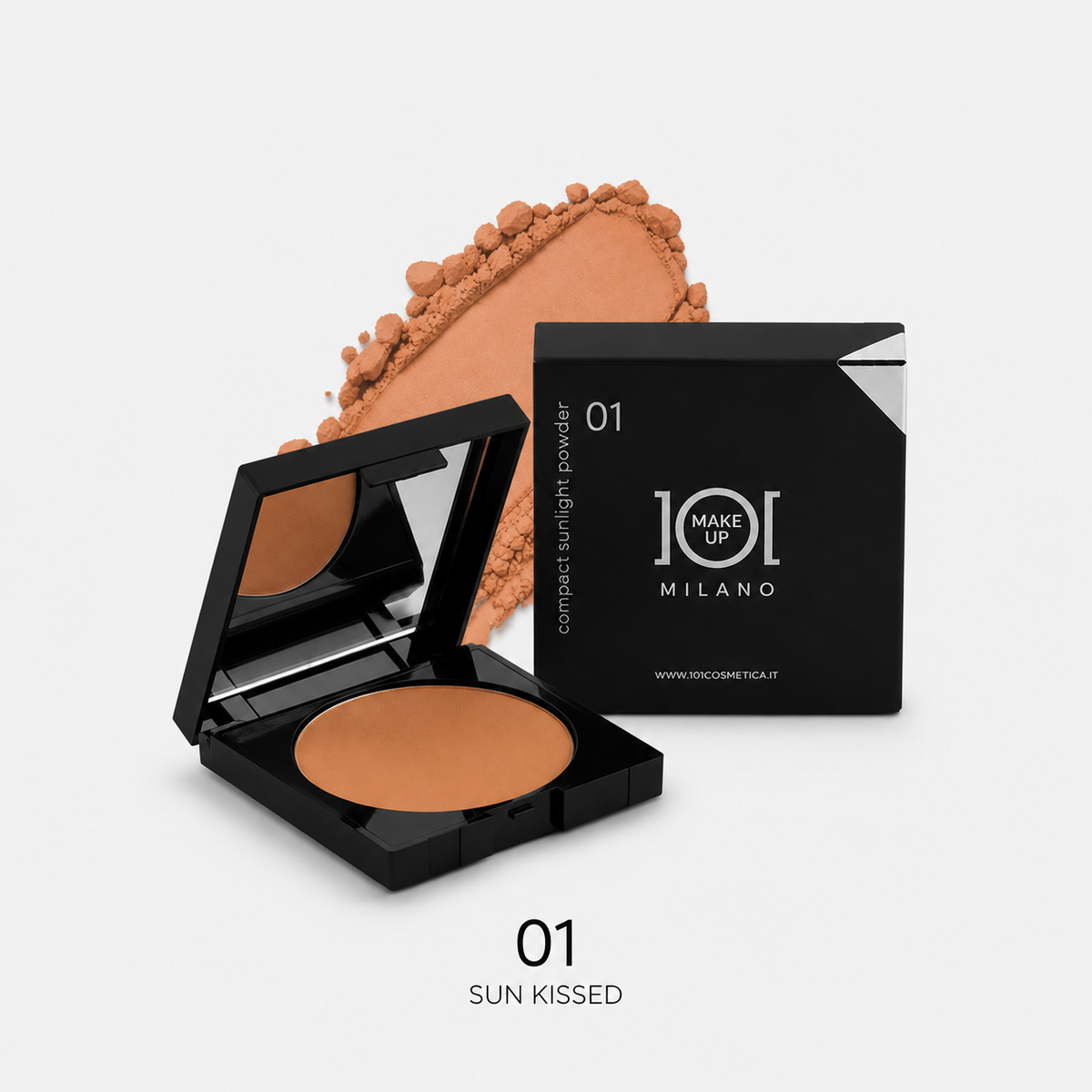 101 Cosmetica 101MakeUp Compact Sunlight Powder for Shading and Radiance Shade 01 or 02 Made in Italy 15 g