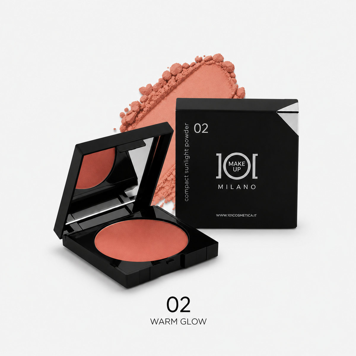 101 Cosmetica 101MakeUp Compact Sunlight Powder for Shading and Radiance Shade 01 or 02 Made in Italy 15 g