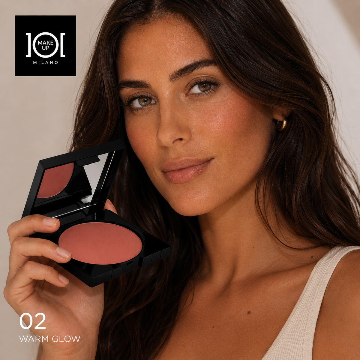 101 Cosmetica 101MakeUp Compact Sunlight Powder for Shading and Radiance Shade 01 or 02 Made in Italy 15 g