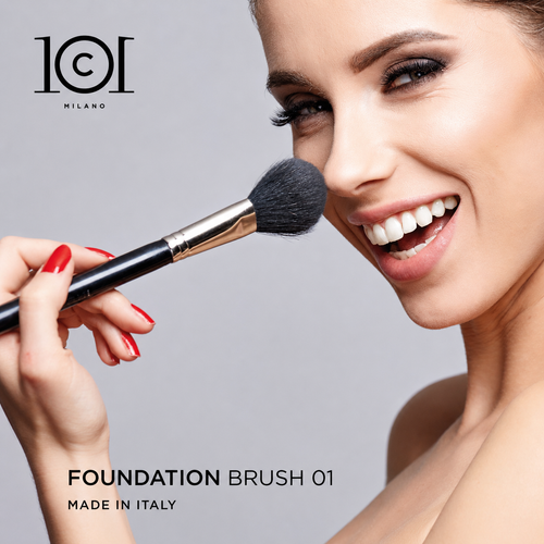 101 Cosmetica 101MakeUp Foundation Brush for Powder Liquid and Cream Foundation Made in Italy 1 Piece