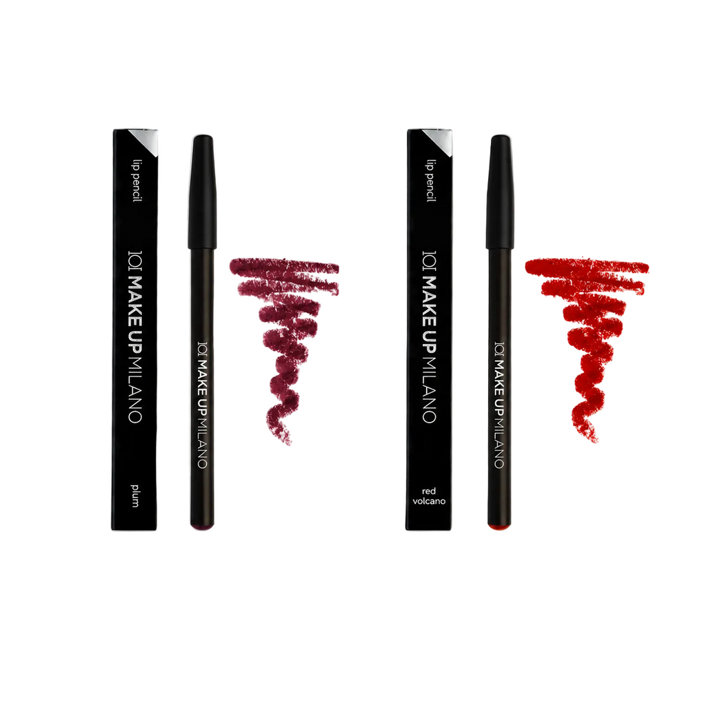 101 Cosmetica 101MakeUp Lip Pencil for Defined Lip Color Plum or Red Volcano Made in Italy 1 Piece